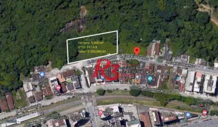 Terreno à venda, 5000 m² por R$ 5.350.000 - Itararé - São Vicente -SP