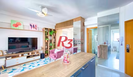 PORTEIRA FECHADA , Apartamento com 1 dormitório à venda, 46 m² por R$ 795.000 - Boqueirão - Santos/SP