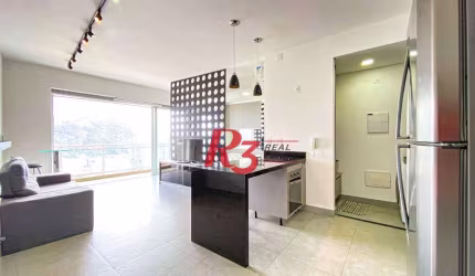 Apartamento com 1 dormitório para alugar, 53 m² por R$ 5.800,02/mês - Pompéia - Santos/SP