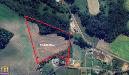 20.000,00M² NO ROÇA VELHA EM ARAUCÁRIA A 9 KM DO CENTRO E 500 METROS DO ASFALTO LIMPA 990.000,00