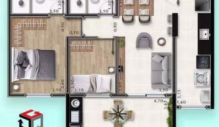 Apartamento à venda 2 quartos 1 suíte 1 vaga Bocaina - Mauá - SP