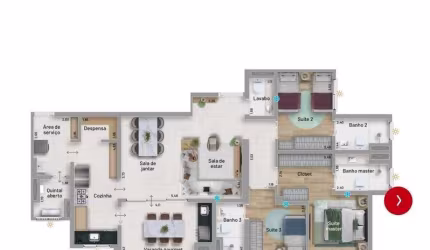 Apartamento à venda 3 quartos 3 suítes 2 vagas Nova Petrópolis - São Bernardo do Campo - SP
