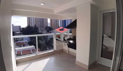 Apto no Campestre de 78 m², com varanda gourmet, andar alto, vista livre, 2 suítes, 2 vagas + depósito.