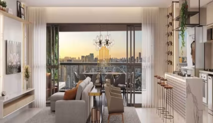 CONDOMINIO LEDGE BROOKLIN- APARTAMENTO DE 31m² COM 1 DORMITÓRIO, 1 BANHEIRO, VARANDA E NÃO POSSUI VA
