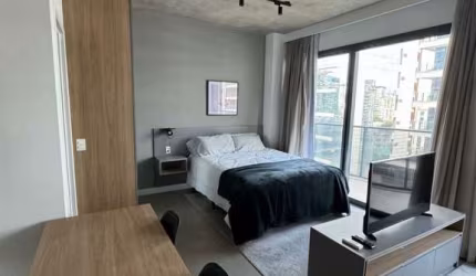 VN Millennium Faria Lima na Vila Olímpia, Studio Mobiliado  de 42m² com 1 dormitório, 1 vaga.