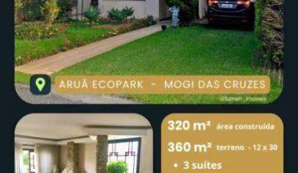 Sobrado com 3 dormitórios à venda, 320 m² por R$ 1.850.000 - Aruã Eco Park - Mogi das Cruzes/SP