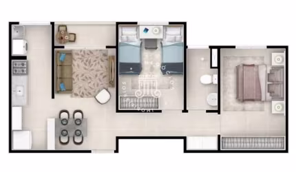 APARTAMENTO À VENDA COM 52 M² - RESIDENCIAL PARAÍSO NA CIDADE DE VÁRZEA PAULISTA/SP