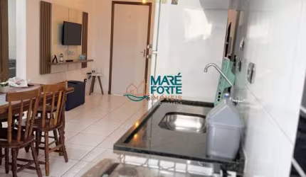 APARTAMENTO MOBILIADO COM PISCINA E QUADRA POLIESPORTIVA!