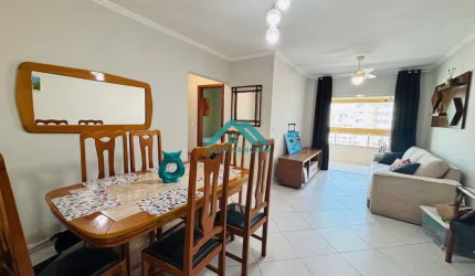 Apto mobiliado com lazer, 2 dorms e vista mar a 300m da praia – R$ 535 mil