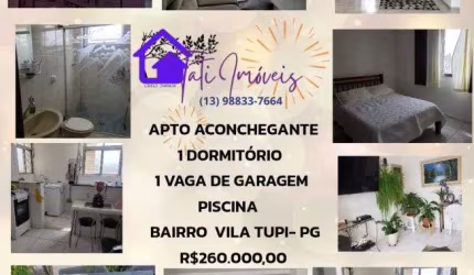 Apartamento Aconchegante com 1 quarto em Tupi - Praia Grande - SP