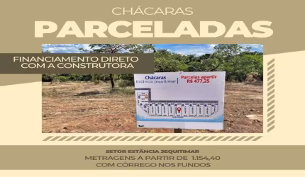Chácaras Parceladas com Corrego no Jequitimar Caldas Novas