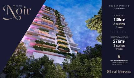 TORRE NOIR – Lançamento com 83m², 2 Suítes e Estrutura Premium