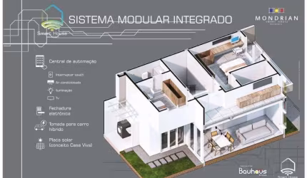 MONDRIAN SMART HOUSE Casa com 3 suítes em condomínio fechado