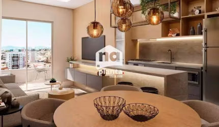 Apartamento à venda no Bairro Barreiros em São José-SC, com 2 quartos, 1 suíte, 1 vaga