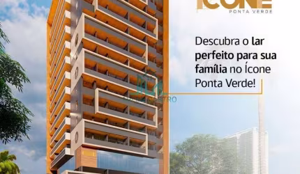Icone Ponta Verde - Apartamento Quarto e Sala, 41m², Varanda na Dep José Lages, Pertinho da Praia de Ponta Verde - Maceió Alagoas