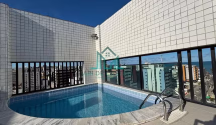 Cobertura com Vista Mar e Piscina, 193m², Nascente, Mobiliada na 3ª Quadra da Praia de Jatiuca - Maceió Alagoas