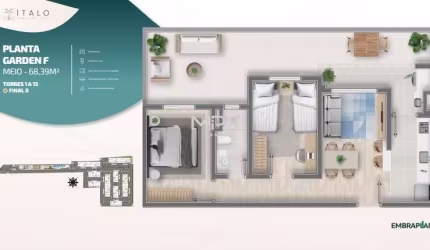 Apartamento com 2 quartos à venda no Jardim Abaeté, Piracicaba  por R$ 245.000