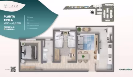 Apartamento com 2 quartos à venda no Jardim Abaeté, Piracicaba  por R$ 215.000