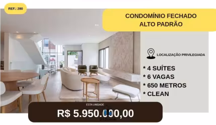 Casa em Condomínio Vista 908 - 4 SUÍTES 4 VAGAS - ALTO DA BOA VISTA