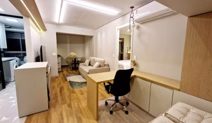 Espetacular apartamento tipo para locação com 1 quarto, sendo 1 suíte, 50m²