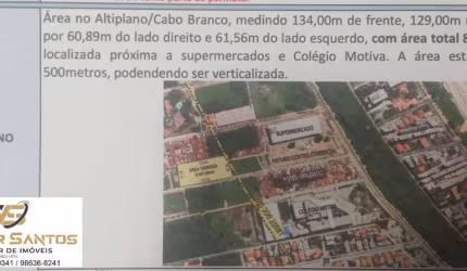 Área no Altiplano Cabo Branco Permuta com 22%