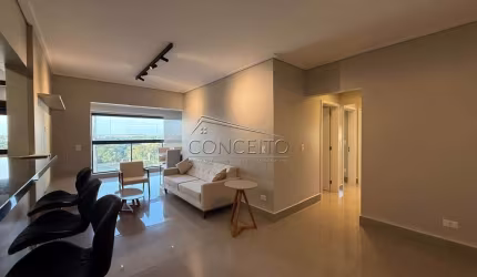 Apartamento mobiliado para locação no Edifício Ilha de Maui com 110 m² | 3 dormitórios, sendo 1 suíte e 2 vagas de garagem cobertas.