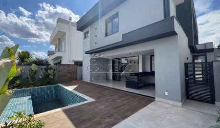 Sobrado à venda no Condomínio Residencial Villa D'Aquila com 262 m² | 3 suítes com closet e 4 vagas de garagem, sendo 2 cobertas.