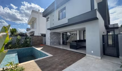 Sobrado à venda no Condomínio Residencial Villa D'Aquila com 262 m² | 3 suítes com closet e 4 vagas de garagem, sendo 2 cobertas.