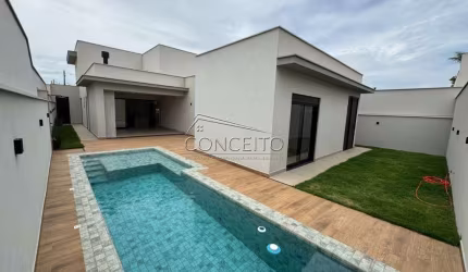 Casa térrea recém construída à venda no Condomínio Morada do Engenho com 303,47 m² | 3 suítes com closet e 6 vagas de garagem.