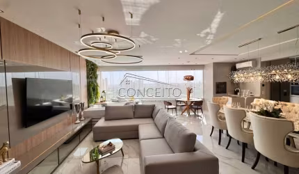 Apartamento decorado à venda no modo porteira fechada no Edifício Gran Bellagio com 150 m² | 3 suítes, varanda com spa e 3 vagas de garagem cobertas