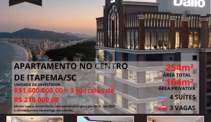 Apartamento com 4 quartos à venda na Avenida Nereu Ramos, 524, Centro, Itapema, 164 m2 por R$ 1.600.000