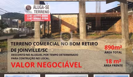 LOCAÇÃO DE TERRENO COMERCIAL - Bairro Bom Retiro - Joinville/SC