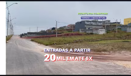 VENDE Lote/Terreno  Entrada a 20mil em ate 6x , saldo restante parcela ate 204x loteamento planejado -Novo Badra  - Suzano - SP