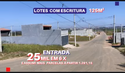 VENDE Terrenos 125m2 /ENTRADA 25mil  + Parcelas, Loteamento Planejado  Novo  Badra - Suzano - SP