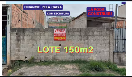 * Lote 150m2 / Financia pela Caixda, frente  Rua Mário bochetti (ao lado direito do n° 1129) * 5x30 (150m2)  * R$ 165.000 * Somente à vista ou financiamento bancário