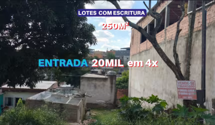 Vende Terreno 250m2 com escritura, Entrada 20mil divido em 4x , bairro Jrdim vale - Itaquaquecetuba - SP