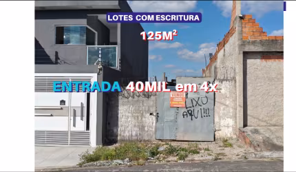 Vende Terreno 125m2 com escritura, Entrada 40mil , bairro jardim Napoles - Itaquaquecetuba - SP