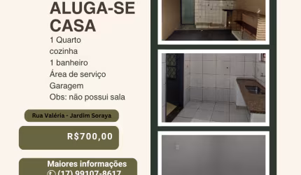 Aluga-se casa no Jardim soraya em Rio Preto, próximo ao Laranjao e Represa