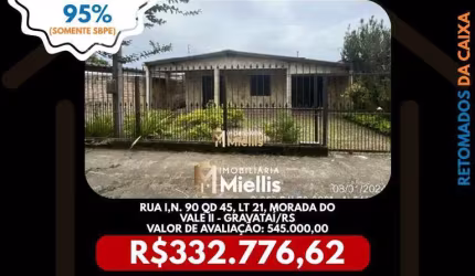 Imóvel Retomado CAIXA no bairro MORADA DO VALE II em GRAVATAI - OPORTUNIDADE ÚNICA!