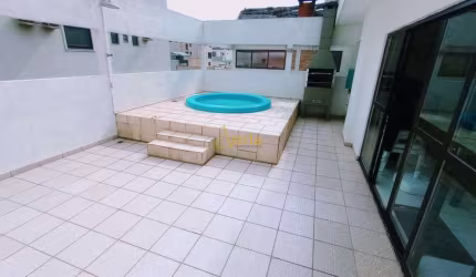 Cobertura lado praia, 3 dorms., lazer, Enseada