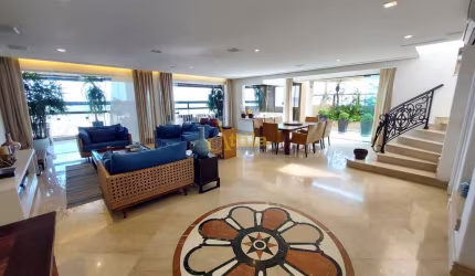 Cobertura vista para o mar, 5 dorms., 4 vagas, Enseada