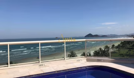 Cobertura pé na areia com vista para o mar com 4 dormitórios