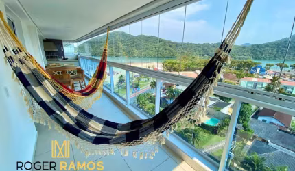 Apartamento Mobiliado de Alto Padrão com Vista Para o mar em Bertioga, Condomínio Frente ao Mar