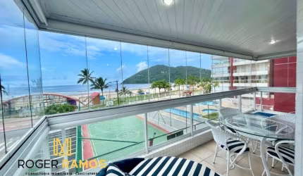 Apartamento 3 quartos mobiliado Frontal a venda no Centro de Bertioga- SP, Vista Para o Mar