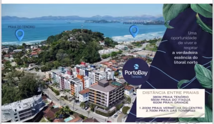 Ubatuba, Praia do Tenório - Apartamento Tipo Studio 35 a 41m2 e Apto de 55 e 60m2 sendo 01 suíte mais 01 lavabo - Lançamento