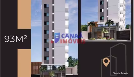 Super apartamento 3 quartos com suíte, 93m² e duas vagas de garagem Bairro Santa Maria