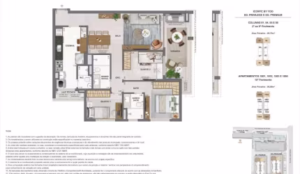 Espetacular: Apartamento em Botafogo, Condomínio Iconyc,  3 quartos, 95m, Rua Mena Barreto