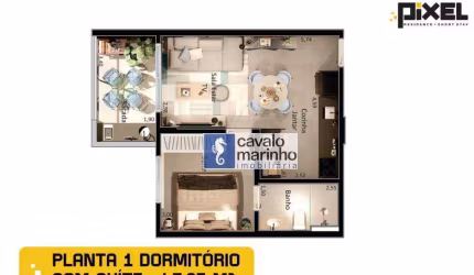 Apartamento com 1 dormitório à venda, 47 m² por R$ 344.000,00 - Vila Monte Alegre - Ribeirão Preto/SP