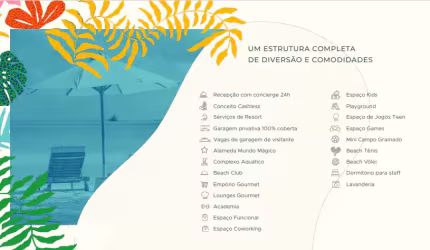 Apartamentos na beira mar de Muro Alto. Serviços e estrutura de Resort.