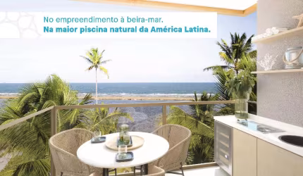 apartamento frente mar pé na areia, 02 quartos, 02 vagas
